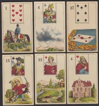 Antique Stralsund Lenormand playing cards Fortune telling c.  1890 Germany 2