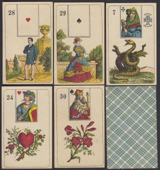 Antique Stralsund Lenormand playing cards Fortune telling c.  1890 Germany 3