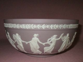 Antique Wedgwood England Pottery Porcelain Lilac Jasperware Dancing Hours Bowl 3