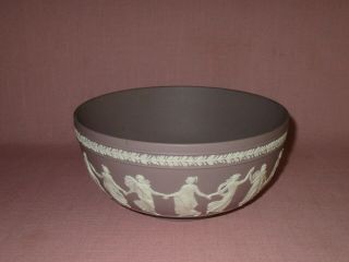 Antique Wedgwood England Pottery Porcelain Lilac Jasperware Dancing Hours Bowl 4