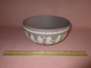 Antique Wedgwood England Pottery Porcelain Lilac Jasperware Dancing Hours Bowl 5