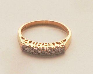 Rare Unusual Antique Vintage Diamond Set Eternity Gold Ring