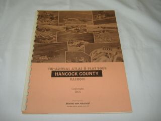 Vintage 1966 Hancock County Illinois Atlas And Plat Book