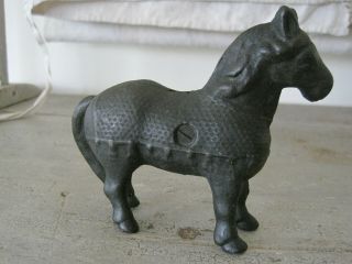 Antique Primitive Black Paint Cast Iron Small Horse So Cute Bargain