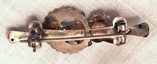 Antique Sterling Silver Acorn Leaf Crescent Moon Brooch Aesthetic Movement JC 3
