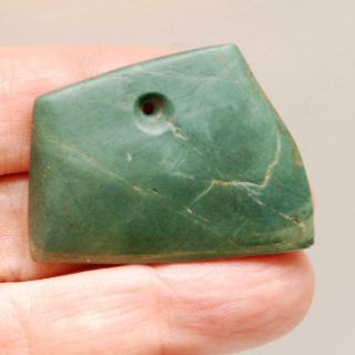 Pre - Columbian_jade_hand Axe_bead_pendant_8.  8 X 40.  2 X 30.  9mm_16 Grams