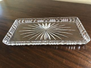 Vintage Crystal Cut Glass Rectangle Tray 7 - 1/2x4 "