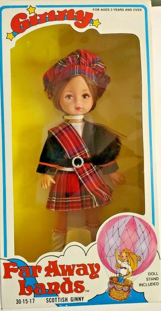 Vintage Vogue Scottish Ginny Doll Far Away Lands 30 - 15 - 17 1982 Display Stand