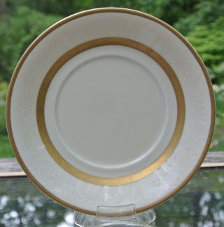 White Mikasa Antique Lace Pattern L 5531 Saucer,  Small Plate.  Tea Cup,  Gold.