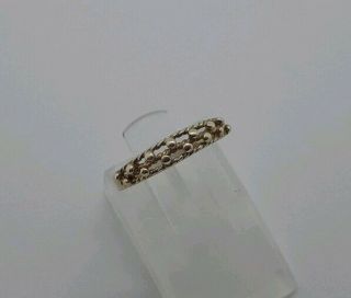 Antique Old Vintage Solid 9ct Yellow Gold Small Keeper Band Ring - F - Not Scrap