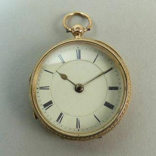 Edwardian Antique 9 Ct Gold Open Face Key Wind Movement Pocket Watch Gwo - 47.  5g