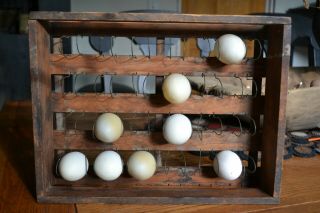 Antique Egg Crate - Holds 2 Dozen Eggs - Wood And Wire - Spectacular