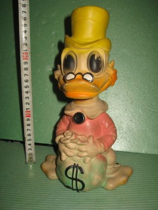 Antique Vintage Walt Disney Rubber Toy Donald Duck From 1960s