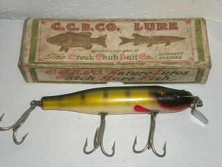 Vintage Creek Chub Husky Pikie Fishing Lure In Perch Color.  No.  2301.  W/ Box.