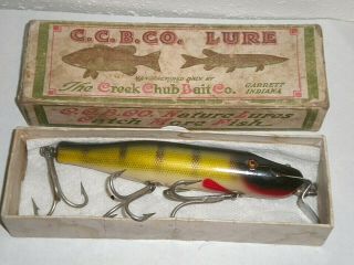 Vintage Creek Chub Husky Pikie Fishing Lure in Perch Color.  No.  2301.  W/ Box. 3