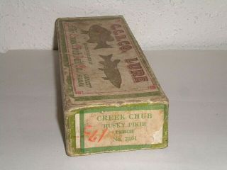 Vintage Creek Chub Husky Pikie Fishing Lure in Perch Color.  No.  2301.  W/ Box. 8