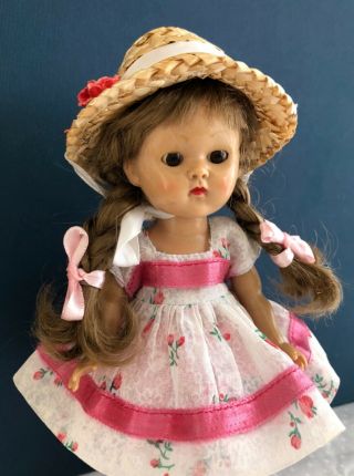 Vintage Vogue SLW Ginny Doll with Painted Eyelashes in a Medford Tagged Dress 4