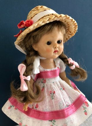 Vintage Vogue SLW Ginny Doll with Painted Eyelashes in a Medford Tagged Dress 5