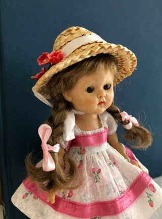 Vintage Vogue SLW Ginny Doll with Painted Eyelashes in a Medford Tagged Dress 6