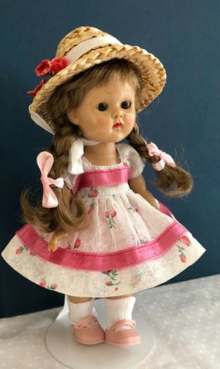 Vintage Vogue SLW Ginny Doll with Painted Eyelashes in a Medford Tagged Dress 7