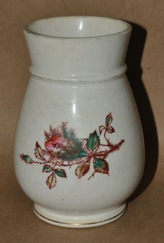Antique Pottery Transfer Ware Moss Rose Ironstone Vase Scottish Thistle