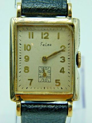 Vintage Felca Swiss Made Mens Art Deco Asymetrical Gents 17 J Gold Filled Watch