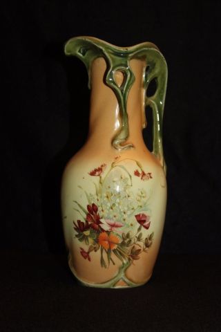 Antique Royal Wettina,  Austrian Rh Porcelain Pitcher/vase,  9 1/2 " H X 4 " W