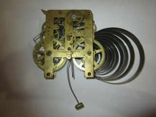 Antique Waterbury Kitchen Clock Movement,  Time And Strike,  8 - Day,  Key - Wind