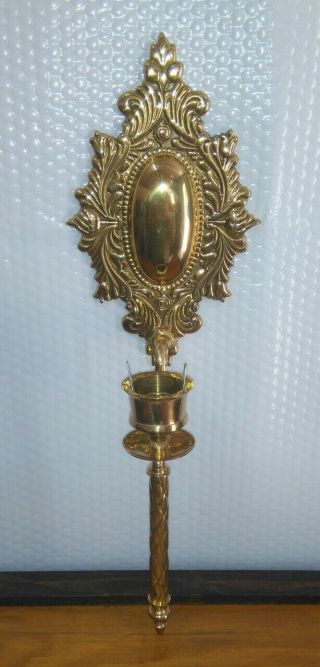 Vintage Solid Brass Candlestick Candle Holder Wall Mount Sconce Antique Brass