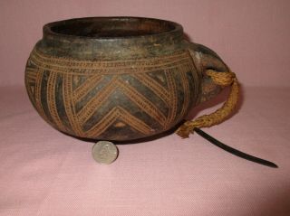 Ancient African Pre Columbian Pottery Redware Earthenware Incised Pot Vase