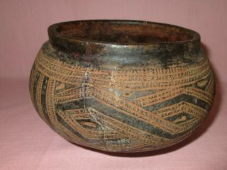 Ancient African Pre Columbian Pottery Redware Earthenware Incised Pot Vase 4