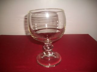 Vintage Glass Beer Schooner W/thick Walls,  Heavy Stem.  7 7/8 " Authentic