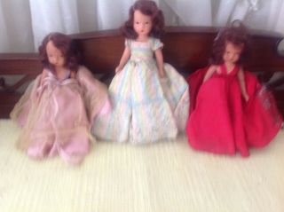 3 Vintage Usa Storybook Nancy Ann Dolls / Painted Eyes / Made In Usa 6 " Tall