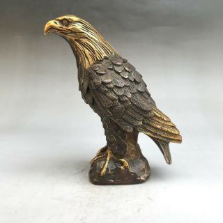 The Ancient Chinese Brass Statue Is A Hand - Carved Eagle.