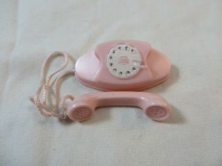 Vintage Barbie Pak 1834 Pink Rotary Princess Phone Boudior Telephone