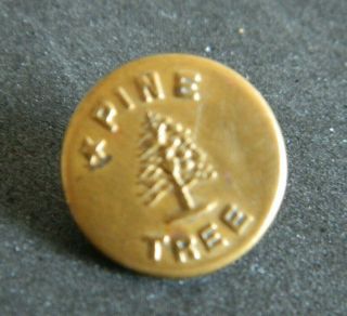 Antique Vtg Work Clothes Brass Button Pine Tree W Star & Tree 1918 - 19