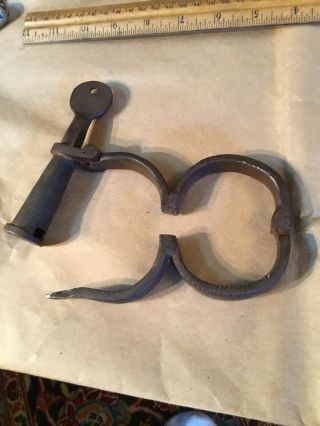 Mid 19th Century Civil War Iron Cuffs Key Numbered Parts Marked A 131