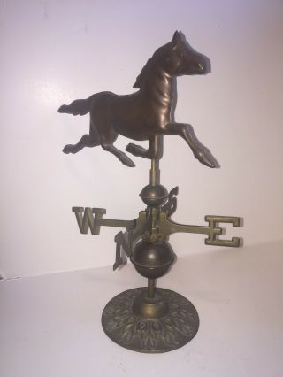 Horse Weathervane Copper And Brass Stand 15 In Tall Desktop
