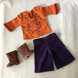 American Girl Julie Casual Dog Walking Outfit Retired Top Pants Boots Euc