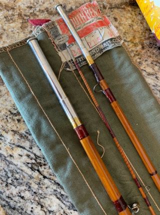 Vintage South Bend 9 Foot Fly Fishing Rod 24 With Storage Case