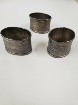Vintage H.  G.  & S Napkin Rings Henry Griffith & Sons 3 Piece Set 1963 - 1964