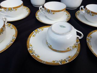 Antique French,  Limoges porcelain tea/coffee set,  coffe/tea pot,  milk pot,  cups 4