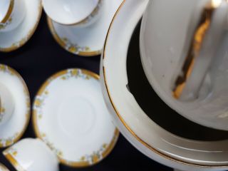Antique French,  Limoges porcelain tea/coffee set,  coffe/tea pot,  milk pot,  cups 7