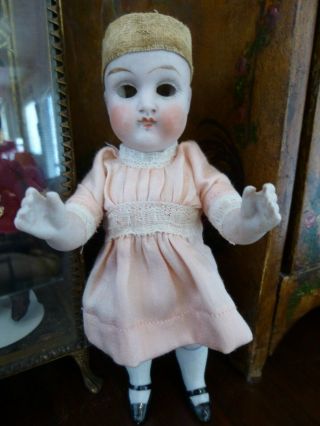 Large Miniature 6” Vintage Antique All Bisque Doll
