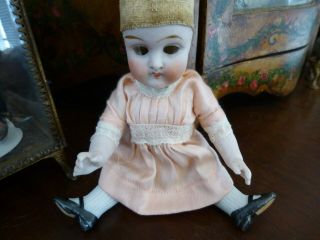 Large miniature 6” Vintage Antique All Bisque Doll 2