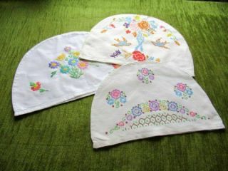Vintage Tea Cosie Covers - Hand Embroidered - Col.  Of 3
