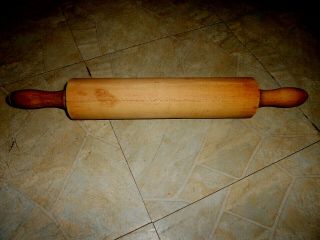 Vintage Antique Large One Piece Wooden Rolling Pin 18 " Long Rustic Farmhouse