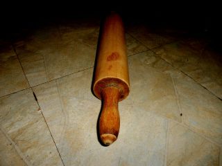 Vintage Antique Large One Piece Wooden Rolling Pin 18 