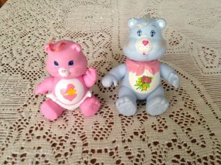Care Bears Vintage 80’s Poseable Pvc Figures Grams Bear & Hugs Bear - 80s Toys