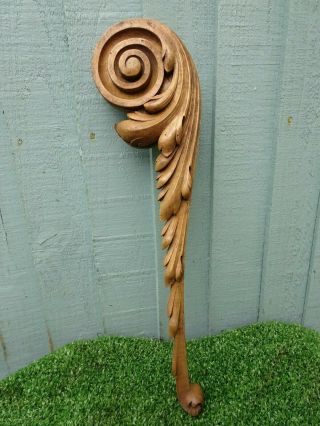 Early 19thc Architectural Wooden Walnut Carving: Scrolls & Leaves C1820s
